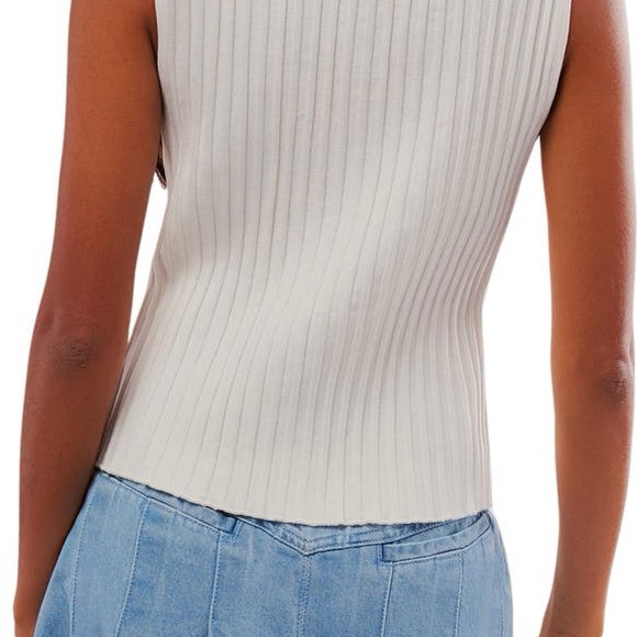 Revolve Song of Style Cream Ribbed Tank Top - Picture 3 of 9